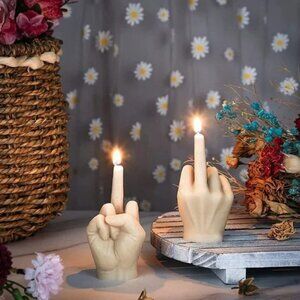 2 PC Mini Middle Finger Soy Wax Candles Funny Gift Birthday Candle NEW